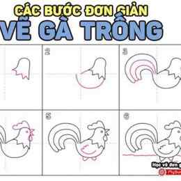 cách vẽ gà đá
