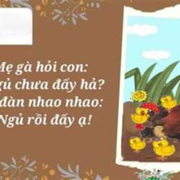 gà mẹ hỏi gà con đã ngủ chưa đấy hả