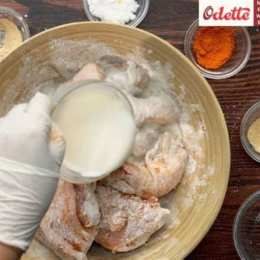 gà rán khoai tây chiên dầu mỡ