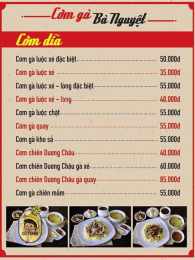 giao diện app cơm gà bà buội đà nẵng thực đơn
