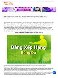 hướng dẫn sử dụng bang xep hang bong da bun ga ri