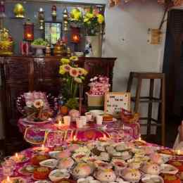 mâm cúng thôi nôi bé gái đầy đủ