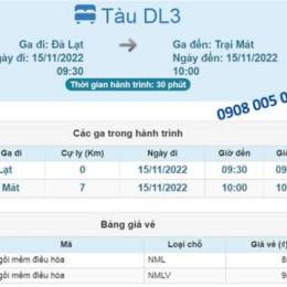 vé ga tàu đà lạt